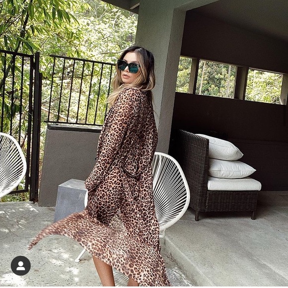 Shop Starlow Leopard Mesh Duster NWT - Picture 2 of 2